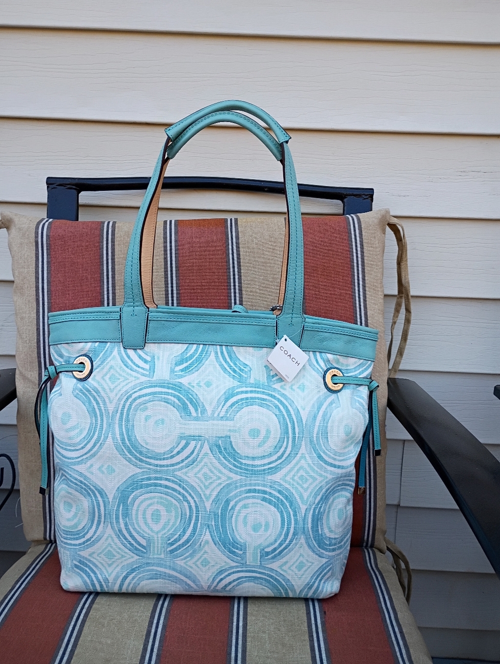 NWT Coach Audrey Signatute Op Art Swirl Tote - Picture 14 of 17